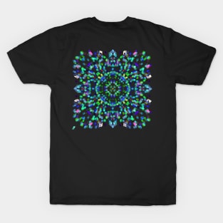 3D Glass Rainbow Mandala Sticker #2 T-Shirt